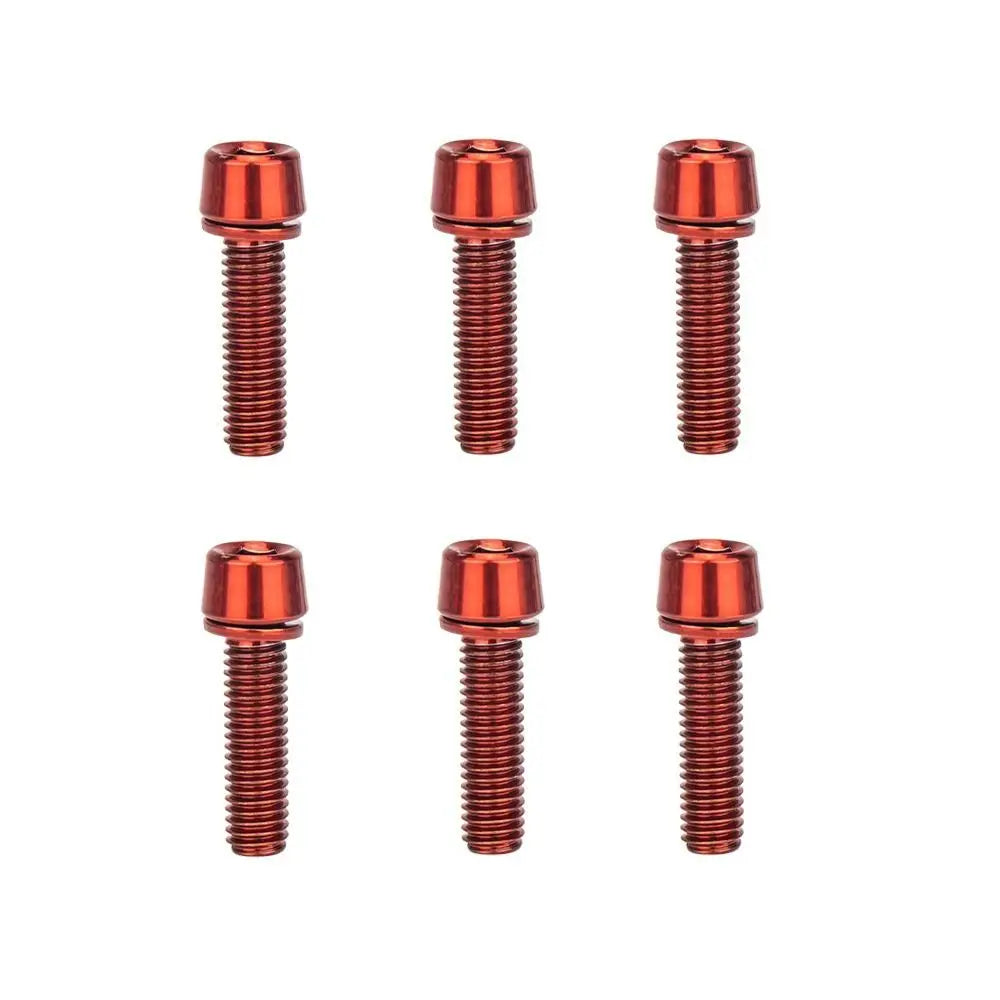 6PCS M5*18mm Bike Stem Bolts Titanium-plated Stainless Steel Bicycle Riser Screws Stable Hard