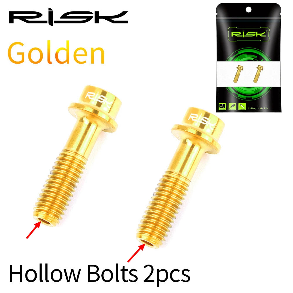 RISK 2PCS M5x18mm Bicycle Seat Post Clamp Screws Titanium Ti MTB Road Bike Brake Lever Fixing Bolts Front Derailleur Clip Screws