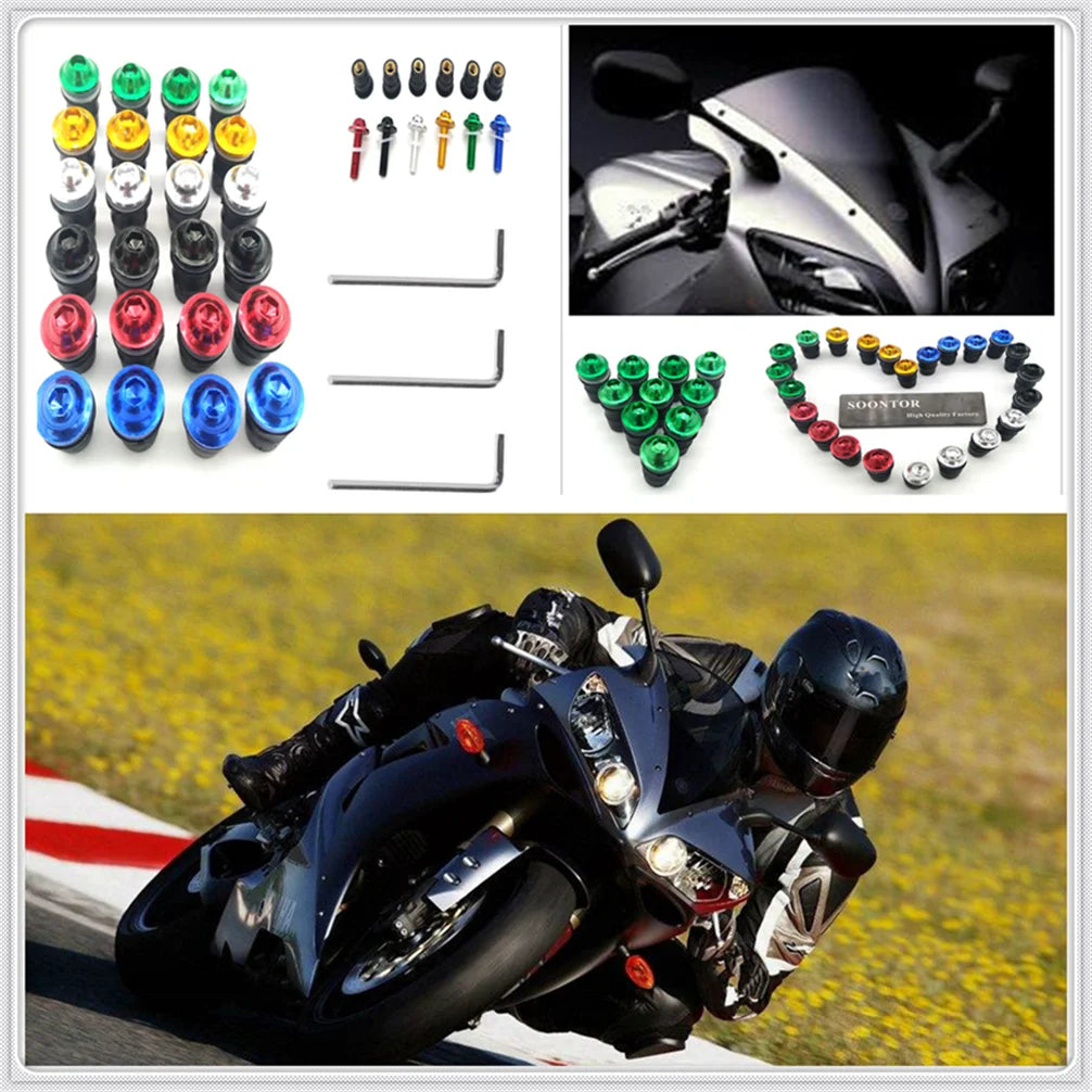 10PCS gold Motorcycle Screw Kit BOLTS Windscreen Windshield Bolt Screws for Aprilia ETV1000 V4R Husqvarna TC85 TC125 TE125