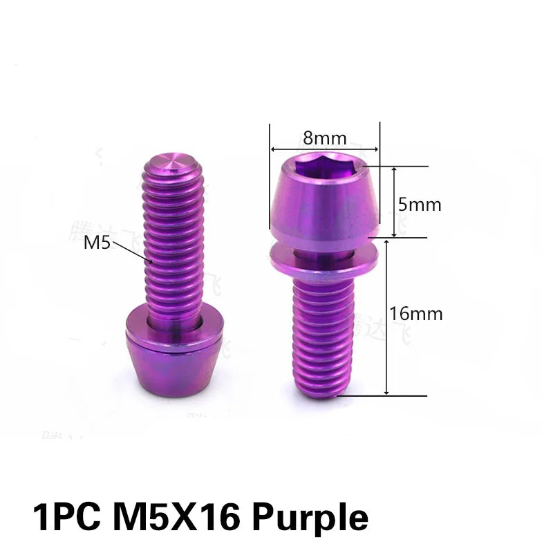 1PC Titanium Alloy TC4 Stem Screw Bicycle M5×16/18/20 mm Road Mountain Bike Refitting Accessories