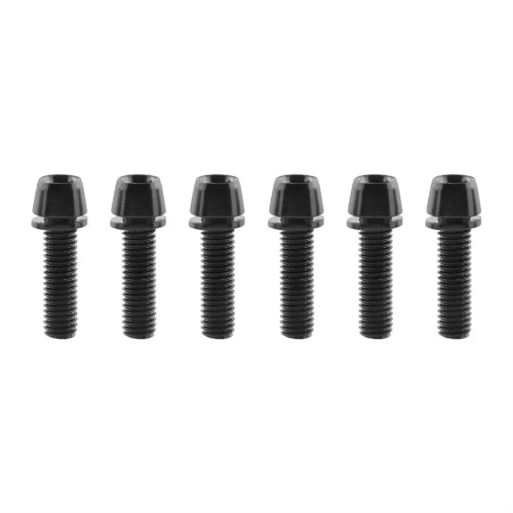 6PCS Durable M5x17mm Stem Bolts Bicycle Handlebar MTB Road Bike Stem Screw with Washer Titanium-plated Steel Stem Riser Screw