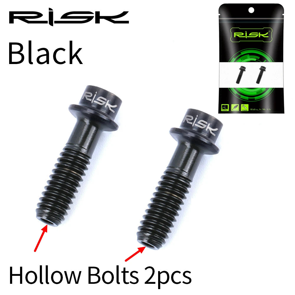 RISK 2PCS M5x18mm Bicycle Seat Post Clamp Screws Titanium Ti MTB Road Bike Brake Lever Fixing Bolts Front Derailleur Clip Screws