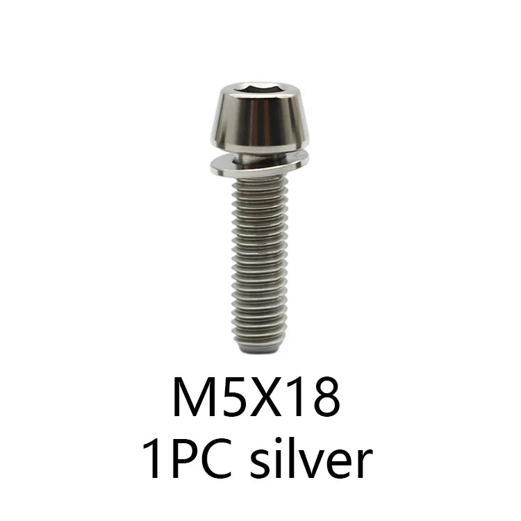 1PC Titanium Alloy TC4 Stem Screw Bicycle M5×16/18/20 mm Road Mountain Bike Refitting Accessories