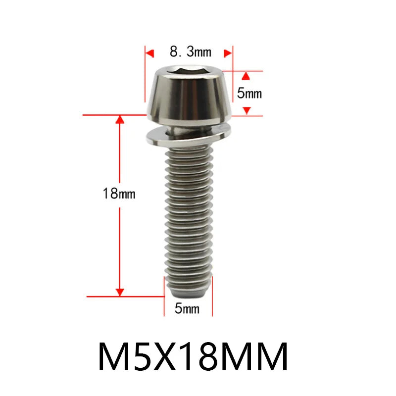 1PC Titanium Alloy TC4 Stem Screw Bicycle M5×16/18/20 mm Road Mountain Bike Refitting Accessories